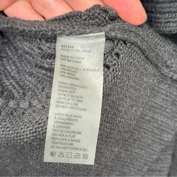 Wool Angora Fringe Knit Vest Size Small Grey Western Boho Cottage Cozy - Picture 4 of 8